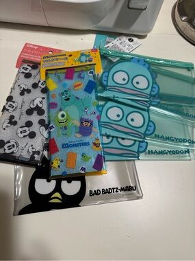 7 New pencil cases Sanrio Hangyodon Blue Clear Zipper Pouch